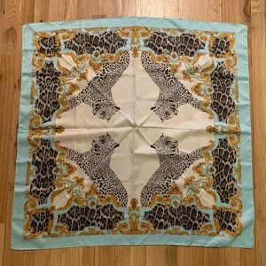 H&M Leopard-Print Satin Square Scarf